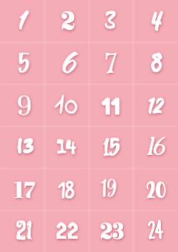 Adventskalenderzahlen